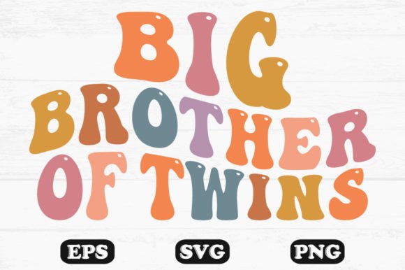 Download Big Brother of Twins Retro Wavy Svg - Premium Resources