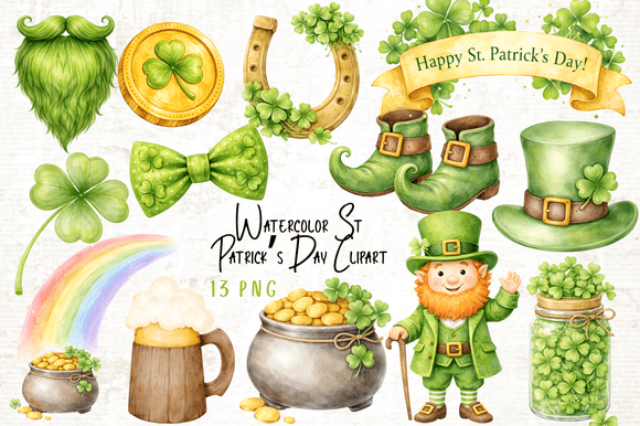 Download Watercolor St. Patrick's Day Clipart - St. patrick's Collection