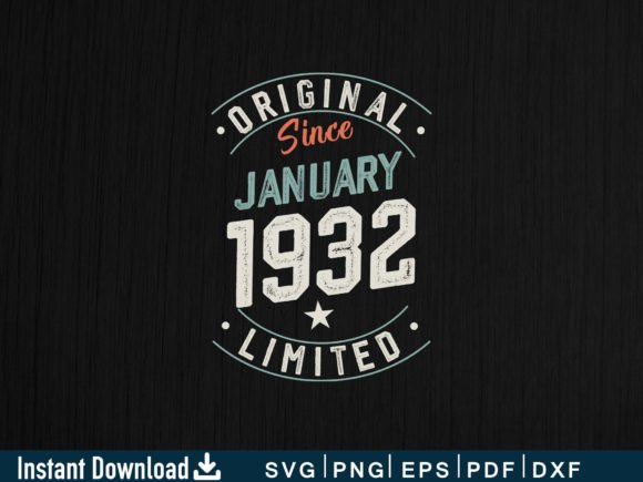 Download January 1932 Gifts 92nd Birthday Design - January Collection