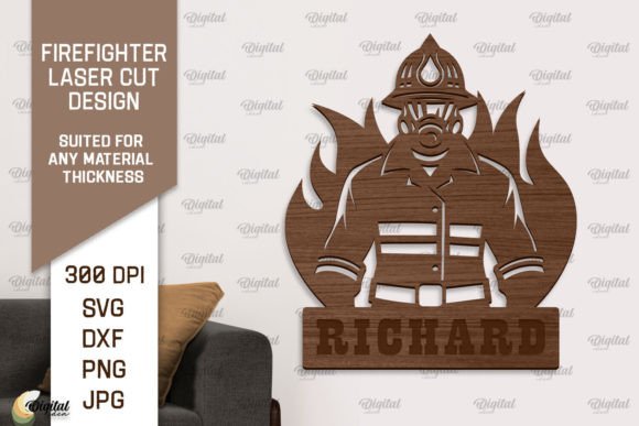 Download Firefighter Wooden Wall Decor Laser Cut - Wooden wall decor Collection
