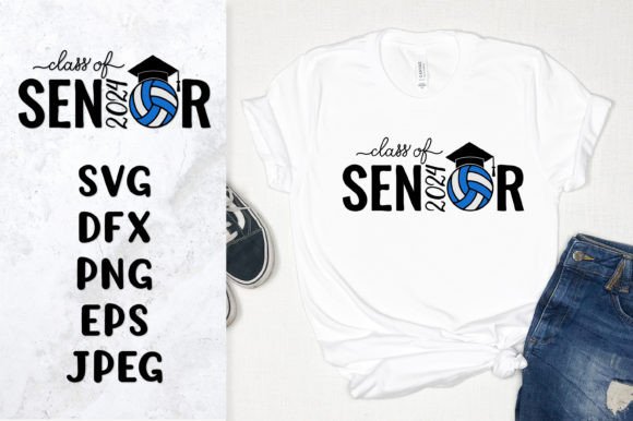 Download Volleyball Senior 2024 SVG. Graduation - 2024 Collection