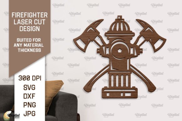 Download Firefighter Wooden Wall Decor Laser Cut - Premium Resources