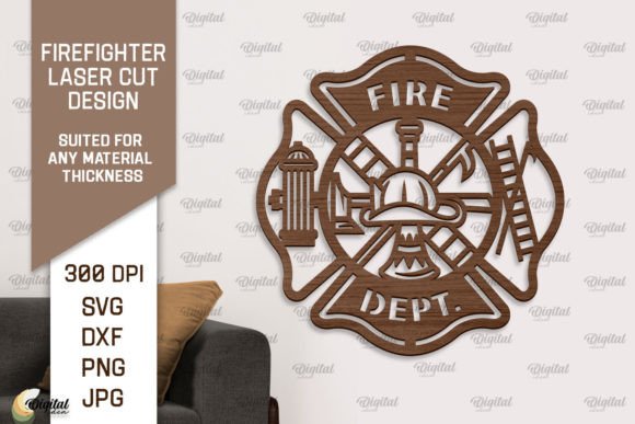 Download Firefighter Wooden Wall Decor Laser Cut - Premium Resources